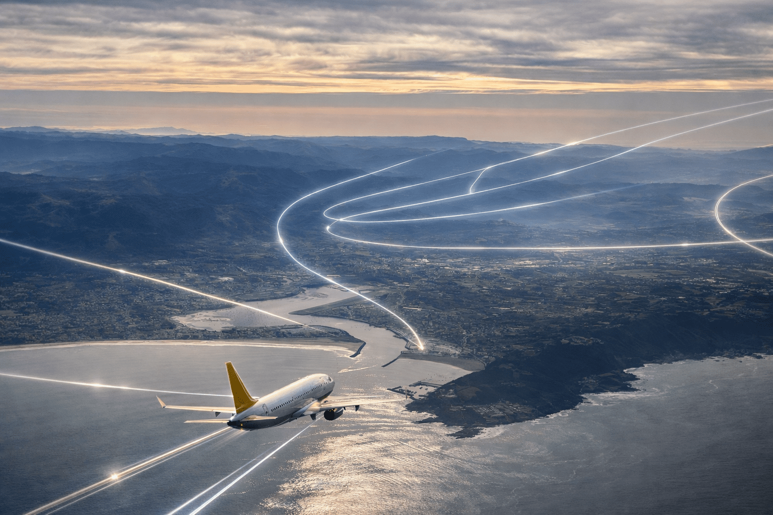 Las “carreteras invisibles” que guían los aviones a San Sebastián